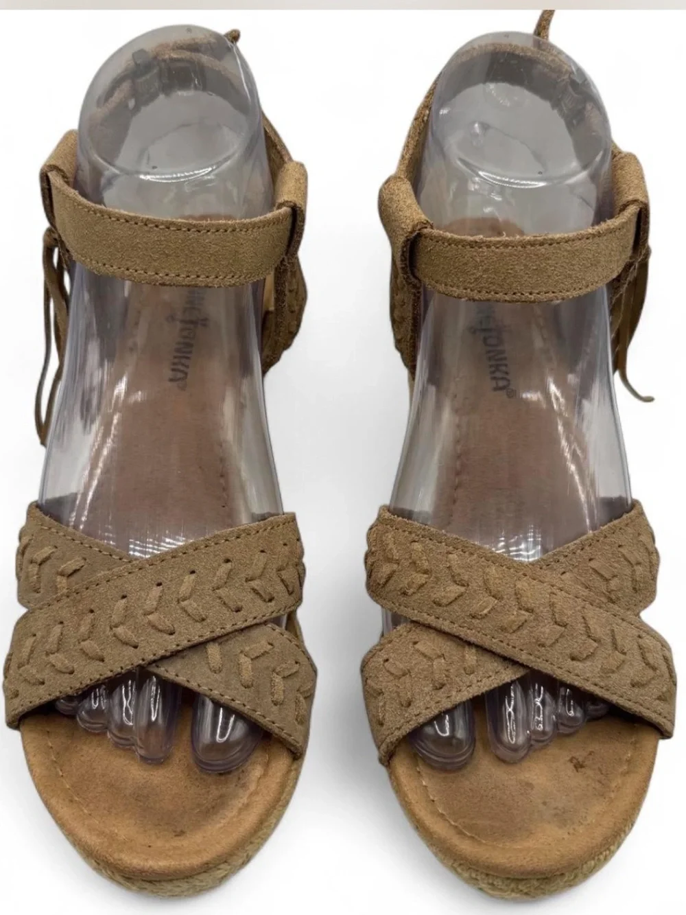 Minnetonka Women's Espadrille Suede wedge sandal
